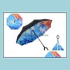 Umbrellas Household Sundries Home & Garden C Handle Inverted 46 Colors Non Matic Protection Sunny Umbrella Paraguas Rain Reverse Special Des