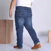 Jeans neri Uomo Blu Big Large Plus Size 46 48 50 52 150KG Mens Jean Elastico a vita alta Uomo Pantaloni larghi in denim dritto Pantaloni