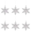 Acrylic Transparent Hanging Decorations White Snowflake for Christmas Winter Wonderland Holiday New Year Party Home