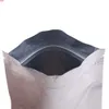 100pcs/lot (12cmx20cm) flat base heat sealable pouch bag zip lock pure aluminium foil for Food coffee Packaging Storagehigh qty