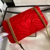 Marmont Velvet Shoulder Bag Chain Crossbody Lady Designers Laxurys Handbag 26CM