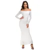 Повседневные платья Vestido Sexy Sequin White Negro с длинным рукавом для женщин Осень 2021 Vestidos Largos de Fiesta Noche