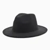 FashionThe novo inverno outono lã homens mulheres moda feltro fedora chapéu ocidental cowgirl cap de jazz chapéu senhora chapéu de igreja com grande