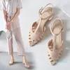 Boussac Cuts Out Flat Sandals Women Pointed Toe Summer Beach Sandals Women Soft Solid Summer Shoes