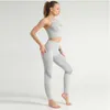 2 pezzi / set SET YOGA Vita alta SeamlLeggings Donna FitnGym Top sportivo da donna Running Yoga Suit Abbigliamento sportivo FitnSport set X0629