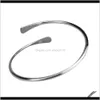 バングルブレスレットジュエリードロップ配信2021 MylongingCharm 10pcs/lot Blank Brass Smooth Oval Stacking Bracelet Open Cuff Bangles F16711 PAS2L