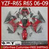 OEM MOTO CUDLOWORK для YAMAHA YZF-R6S YZF-600 YZF R6S 600CC Candy RED 2006-2009 Bodys 96NO.214 YZF R6 S 600 CC YZFR6S 06 07 08 09 YZF600 2006 2007 2008 2009 2009