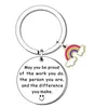 Teacher's Day Keychain Fashion Rainbow Pendant Key Chain Car Keychains Creative Gift Keyring 4966