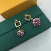 Earrings Jewelry Womens Diamonds Fashion Designer Earring Ear Studs Golden Letter F Amethyst Luxurys Silver Needle Habbly