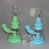 Silikon-Bong-Wasserpfeifen, Rauchsprudler, im Dunkeln leuchtendes Glas, Bohrinsel, Wasserpfeife, 14 mm Gelenkschale, Aschefänger