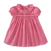 Bébé fille vêtements robes de broderie d'été avec couvre-chef infantile filles baptême baptême coton robes 1er 2e anniversaire tenue 210615