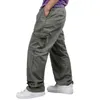 Herrenhose Sommer Baumwolle Herren Cargo Herren Jogger Baggy Taktische leichte Armeegrüne Arbeitshose Lose Freizeithose Plus Size