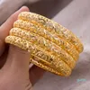 Bangle 24k Luxury Gold Bangles För Kvinnor Bröllop Brud Armband Färg Smycken Mellanöstern Afrikanska gåvor