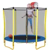 5.5ft trampolines voor kinderen 65 inch buiten indoor mini peuter trampoline met behuizing, basketbal hoepel en bal inclusief A38