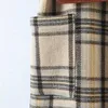 Kamizelki damskie Merodi Women Fashion Flaid Print Długie kurtki kamizelka z paskiem szyk elegancki wiosna jesienna bez rękawów gęsta wełniana marna stra22