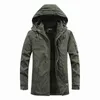 Men Cotton Winter Jacket Padded Mid-length Warm Outwear Snow Coats Windbreaker Multi-pocket Brand Jacket Men Parka 211029