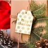 Kerstdecoraties 48 stks Merry Kraft Papieren Tags DIY Handgemaakte Gift Wikkellabels Santa Claus Hang Tag Ornamenten Jaar Decor