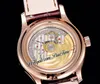 GRF V2 5205R-001 A324 Automatische Herrenuhr Komplikationen Jahreskalender Roségold Mondphase Weißes Zifferblatt Braune Lederuhren PP324SC Super Edition Puretime D4