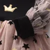 Mädchenkleider Mädchen 2022 Modes Spring Mesh Prinzessin Kleid Casual Kinder Strickkleidung Kleidung Süße Herbst Girl Party Vestidos