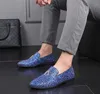 Rhinestone Loafers Men Suede Shoes Luxury Slip On Dress Bling Men's Prom And Wedding Shoe