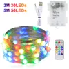 RGB LED Kupferdraht Licht RGBW LEDs Fee Lichterketten 2022 Neue Weihnachtsbaum Dekor Beleuchtung 3-20M USB Fernbedienung Beleuchtung