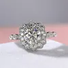Wedding Rings 2021 Luxury Vintage Engagement Ring Rose Gold/White Gold 2 Colour Art Deco Zircon For Women Anniversary Gift