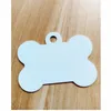 Sublimation DIY Blank White Metal Bone Pet Dog tag ID Card