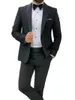 Męskie Garnitury Blarzers Biznes Czarny Szal Lapel Pojedynczy Przycisk Mężczyźni Custom Made Terno Masculino Tuxedo Groom Prom Blazer 2 szt Slim F