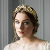 Headbands Jewelryheadbands Jewelry Fashion Gold Plated Metal Leaf Headband Vintage Hairband For Women Wedding Elegant Leaves Hair Drop Deliv