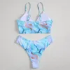 Kvinnors badkläder Bikini Kvinnor Högskurna Bikinis Sexig Biquini Swim Suit Push Up Baddräkt Kvinnlig badvattenfärgstrandkläder #TP