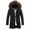 QNPQYX Winter Dicke Warme Herren Lange Gepolsterte Jacke Mit Kapuze Puffer Mantel Echtpelz Kragen Parka Homme 3XL 4XL Plus Größe chaquetas Hombre