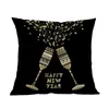 Kudde/dekorativ kudde god jul lycklig år svart bakgrund Goden prydnadsboll AlphaBe Case SOFA Holiday Decorative Cushion Co