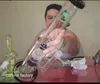 Glass Bongs Hockah Dab 장비 녹색 검은 분홍색 보라색 파란색 물 파이프 재 포수 그릇