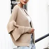 Women's Sweaters Women Winter Spring Short Knitted Sweater Cardigan Fashion Double Ruffled Side Sleeve Open Stitch Knitwear Outewear Coats