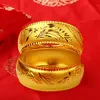 Gold Shop Window Wedding Simulation Gold Super Thin Dragon and Phoenix Double Happiness Armband Copperplated Gold Wedding Armel6254542