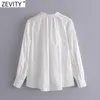 Kadın Moda V Boyun Katı Renk Casual Beyaz Smock Gömlek Ofis Lady Geri Pluat Bluz Roupas Chic Femininas Tops LS7606 210420