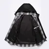 Heren Windjack Jassen Lente Herfst Mode Patchwork Plaid Hooded Jas Mannelijke Kleding Casual Jassen 8XL 211013