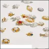 Dekorasyonlar Salon Sağlığı Beauty20pcs/Lot Altın ve Sier Kenar İnci Oval Serisi Alaşımlı Rhinestone 3D Charm DIY Tırnak Sanat Tasarım Dekoratif