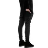 Moda Męskie Czarne Skinny Jeans Spodnie Hi-Street Hip Hop Swag Mężczyźni Denim Joggers Spodnie Znane Marka Designer Men Spodnie 210716