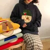 Ulzzang Harajuku Hoodies 여성 긴 소매 후드 캐주얼 한국어 셔츠 가을 겨울 양털 풀오버 귀여운 크리스마스 스웨터 210525