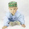 Roupas étnicas meninos muçulmanos abaya crianças kaftan islâmico para jubba arábica thobe 1-3 anos de idade
