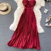 여름 여성 긴 미끄러짐 새틴 바 골라질 섹시한 튜닉 파티 맥시 드레스 210415