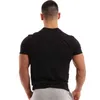 Homens Manga Curta T-shirt de Algodão Sólido T-shirt Ginásios Fitness Bodybuilding Workout Camisetas Masculinas Verão Casual Slim Tee Tops Roupas G1222