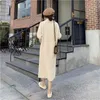 Плюс размер осень зима вязаная водолазка свитер платье женщины с длинным рукавом повседневная мода корейский средне длина платья Vestido 210513