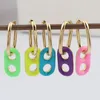 Hoop & Huggie Colorful Enamel Rainbow Earrings French Elegant Dangle For Women Hoops Jewelry 2021
