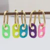 Hoop Huggie coloré émail arc-en-ciel boucles d'oreilles français élégant balancent pour les femmes cerceaux bijoux 2021