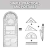 Règle géométrique multifonctionnelle Outils de jaugeage géométrique Modèle de dessin Outil de mesure pour l'approvisionnement en architecture de bureau scolaire WLL1283