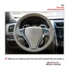 DIY Car Steering Wheel Cover Warp for Nissan Altima 2013-2018 Rogue Durable Black Suede PU Carbon Fiber271S