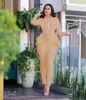 Kvinnor Vinter Set Tracksuit Full Sleeve Ruffles Byxor Suit Two Piece Office Lady Business Wear Uniform Gl610