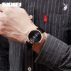 SKMEI Einfache Männer Quarzuhr Mode Armbanduhren Business Stil 3Bar Wasserdicht Edelstahl/Leder relogio masculino 1489-2022